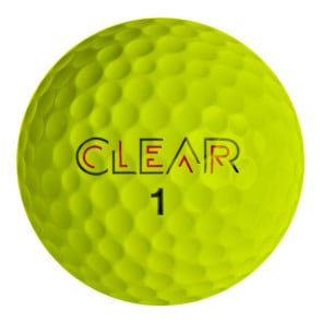 Clear Tour Black Yellow Golf Ball Front