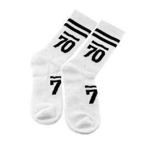 Sub 70 White Mid-Calf Socks