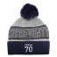 Pom Beanie Blue Grey Front